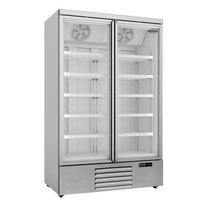 VRIEZER MET 2 ZWARTE GLAZEN DEUREN JDE-1000F BL 7455.2215 