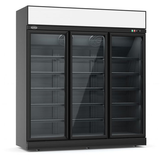 RÉFRIGÉRATEUR 3 PORTES EN VERRE NOIR INS-1530R BL 7455.2415