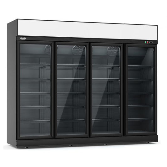 RÉFRIGÉRATEUR 4 PORTES EN VERRE NOIR INS-2060R BL