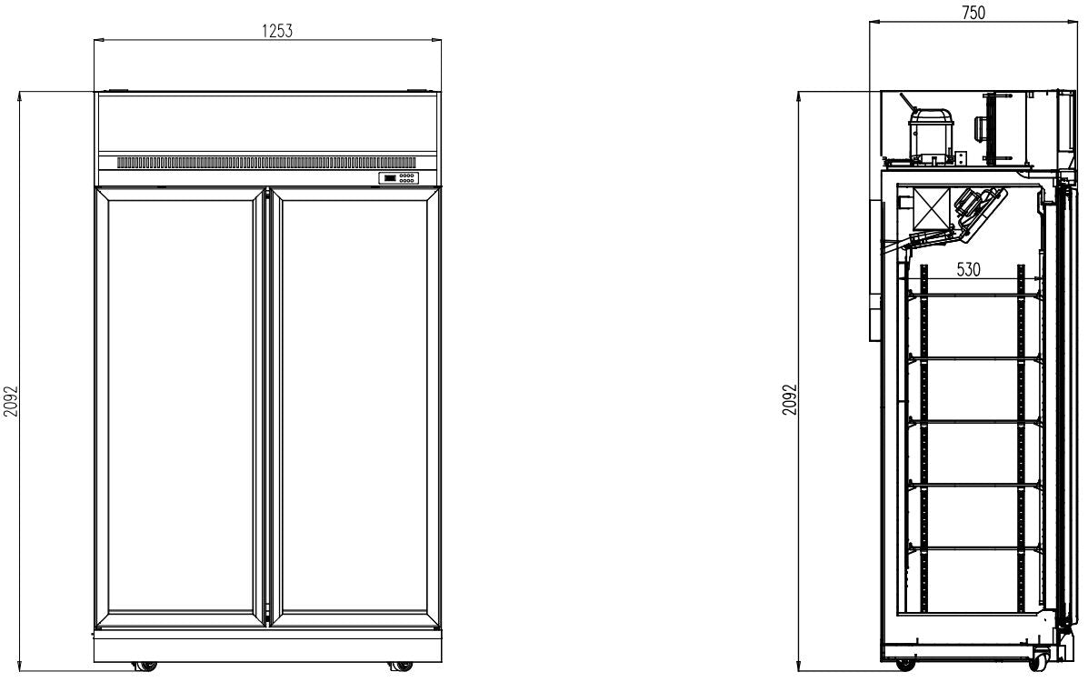 Congélateur 2 portes en verre ins-1000f — Combisteel 7455.2420