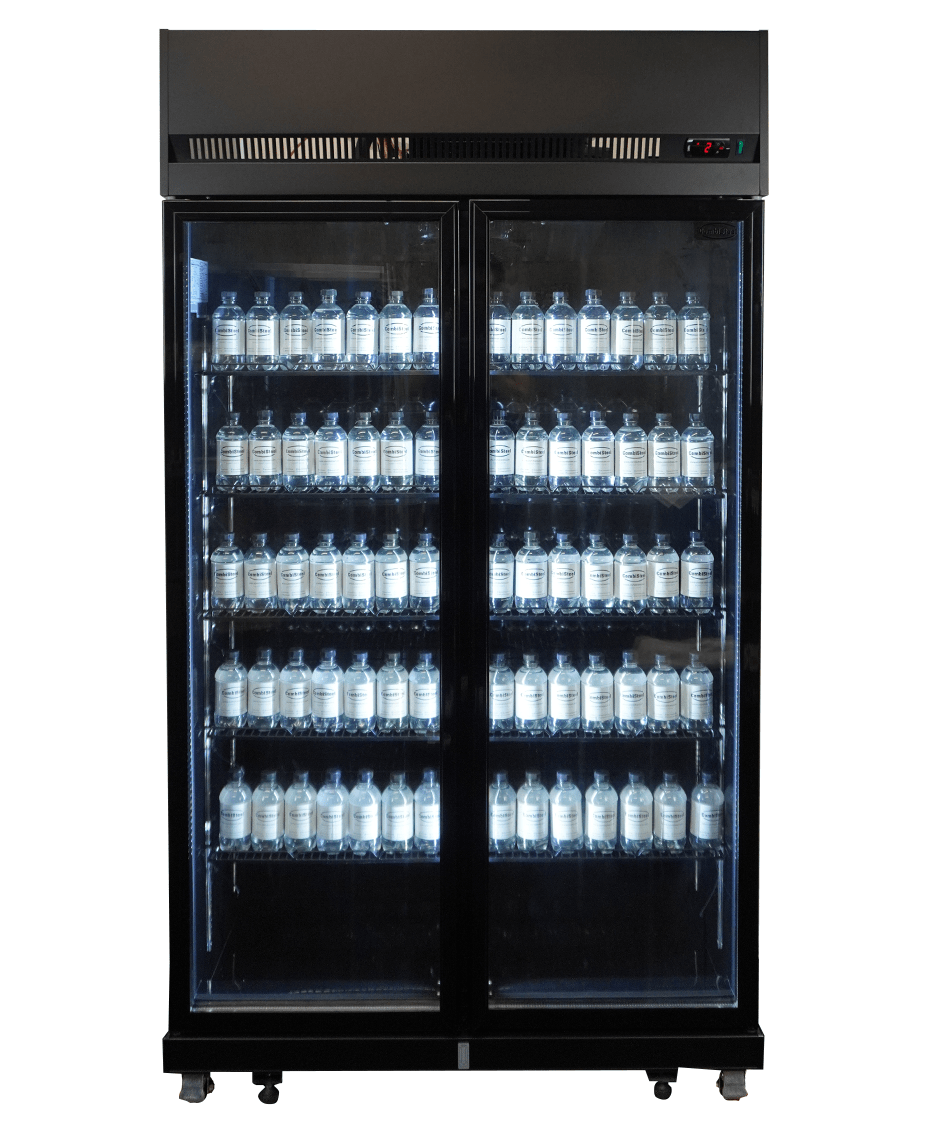 Réfrigérateur 2 portes en verre noir irm-770r bl — Combisteel 7455.3150