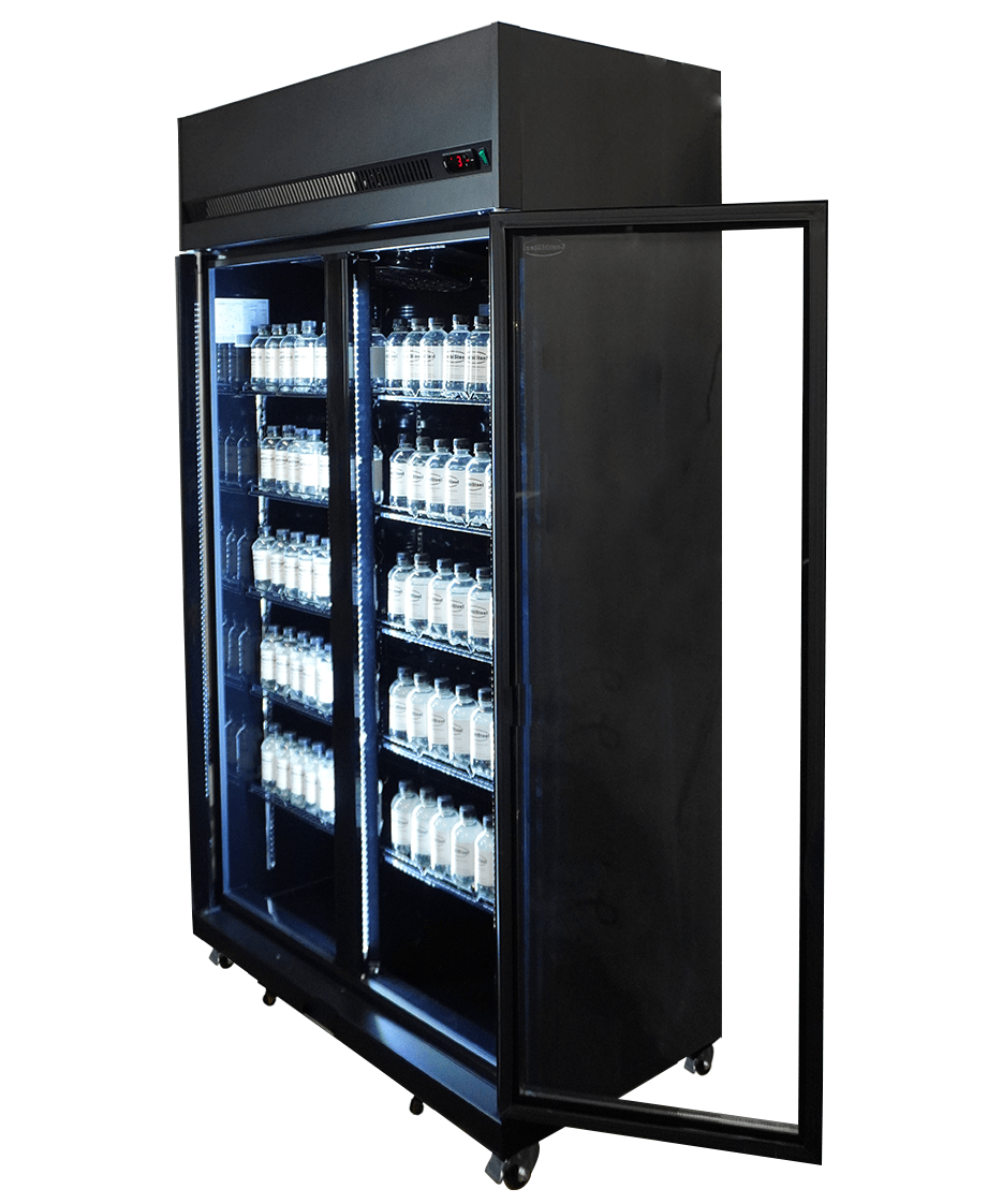 Réfrigérateur 2 portes en verre noir irm-770r bl — Combisteel 7455.3150