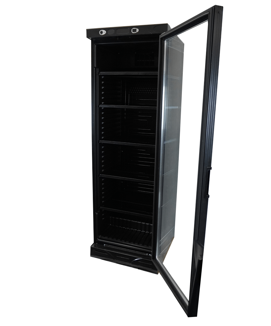 Réfrigérateur 1 porte en verre 382 L noir sans canopy — Combisteel 7464.0094