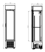 Réfrigérateur 1 porte en verre noir 232 L *transport sur demande* — Combisteel 7464.0200