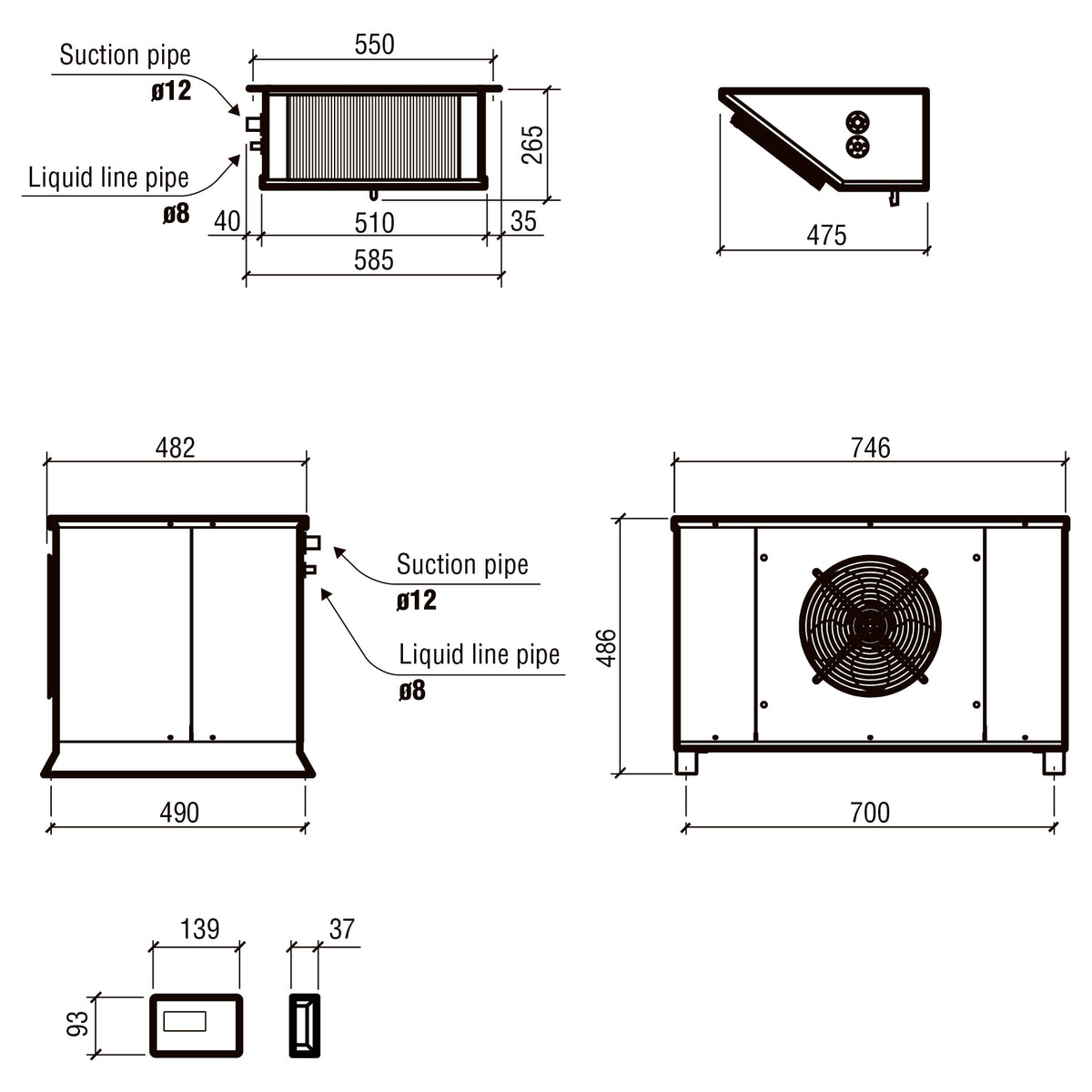Unité réfroidissement split type positif 9.81-26.17 m3 — Combisteel 7480.0010