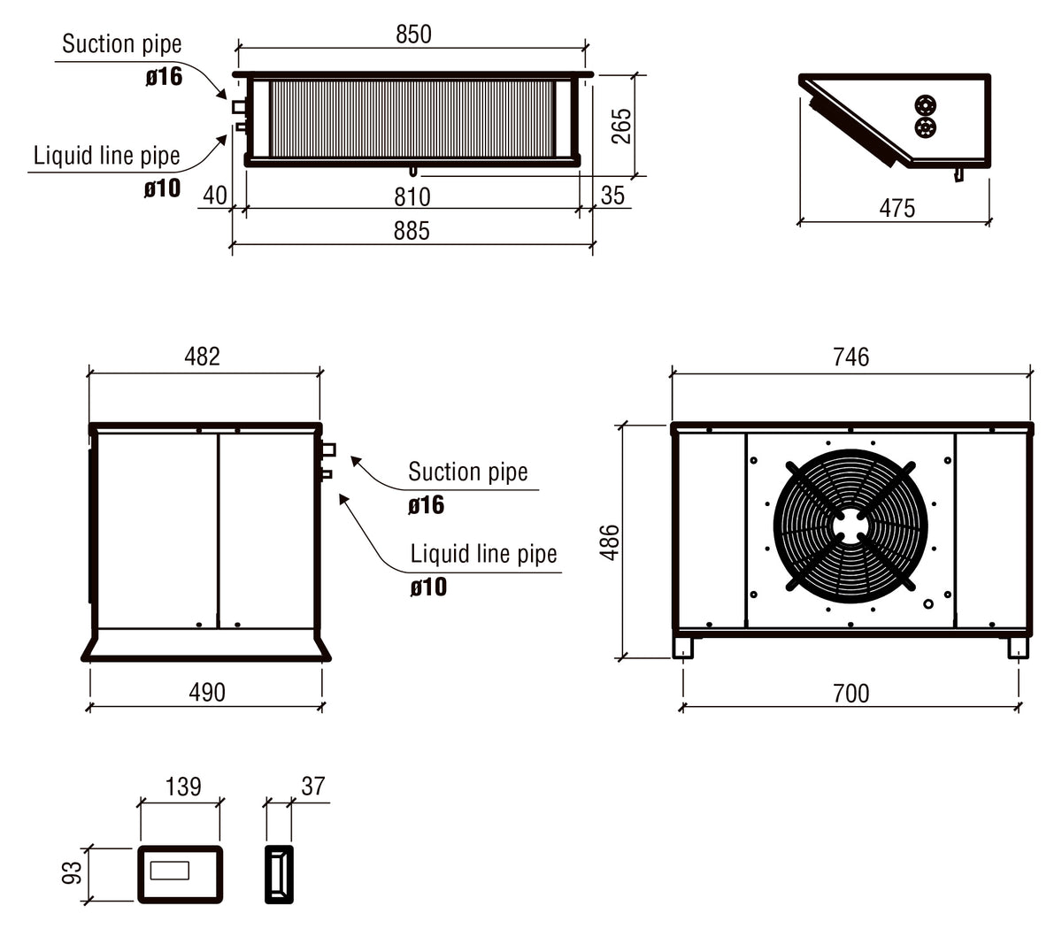 Unité réfroidissement split type négatif 4.04-10.94 m3 — Combisteel 7480.0030