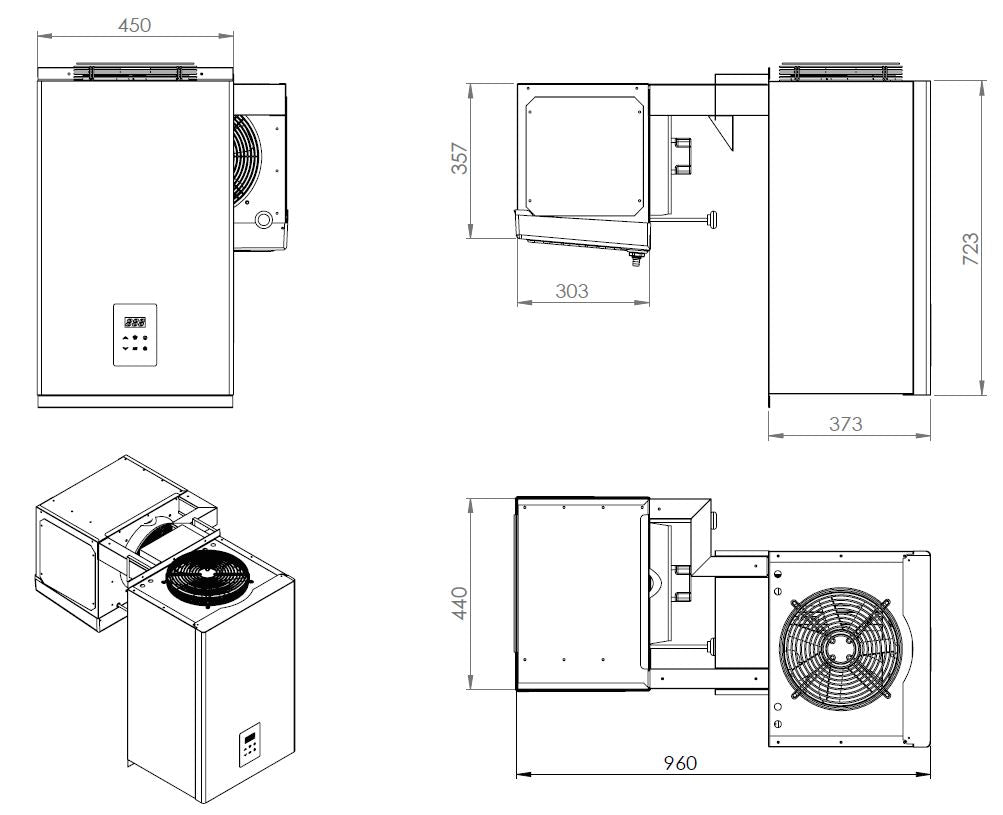 Unité de réfroidissement type positif 6,6-9 m3 — Combisteel 7489.0410