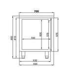 700 table réfrigérée 2 portes excl. moteur — Combisteel 7489.5085