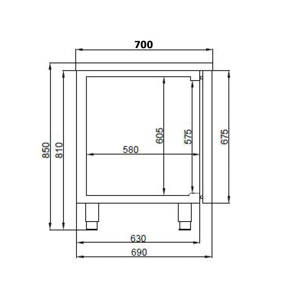 700 table réfrigérée 2 portes excl. moteur — Combisteel 7489.5085