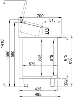Saladette 2 portes 7x 1/3gn récipient — Combisteel 7489.5140