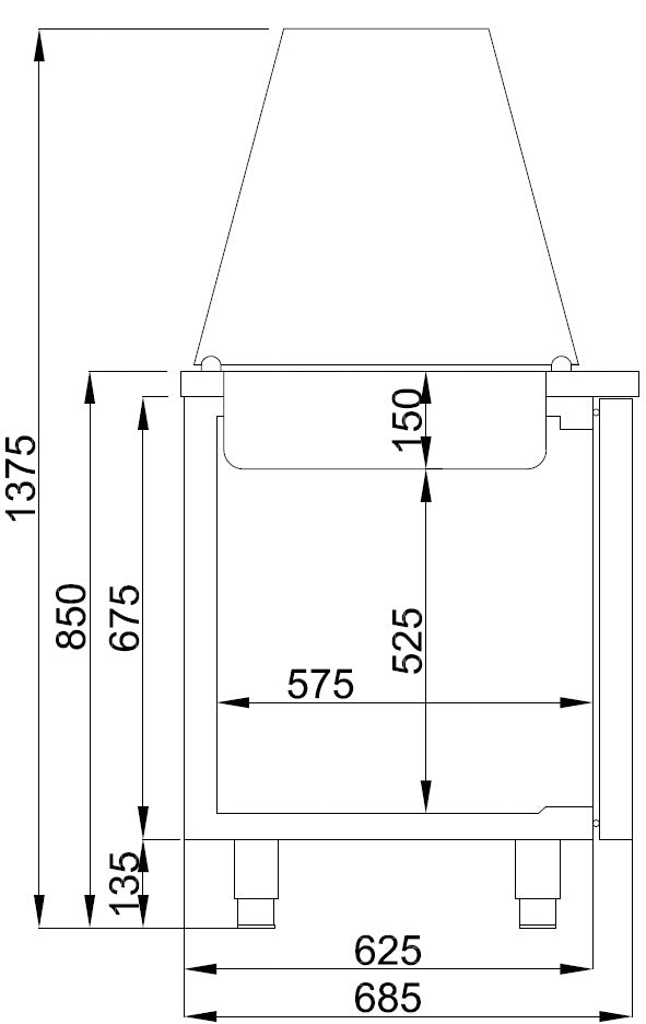 Saladette 2 portes 3x 1/1gn récipient — Combisteel 7489.5150