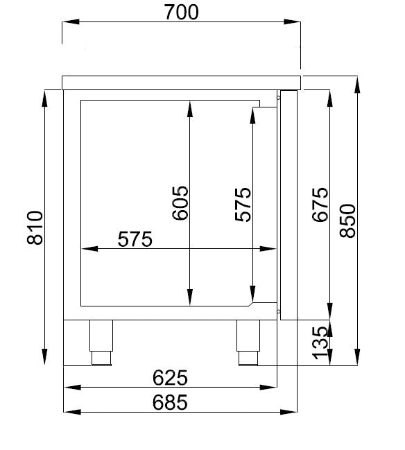 700 table réfrigérée 4 portes — Combisteel 7489.5167