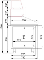 Table prép pour pizza 2 portes et 5 tiroirs — Combisteel 7489.5235
