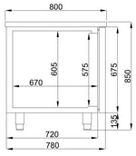 Table réfrigérée pâtisserie 3 portes — Combisteel 7489.5255