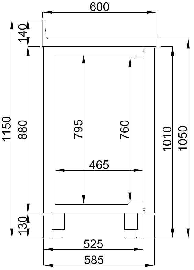 600 table réfrigérée 3 portes avec tiroir pour café — Combisteel 7489.5265