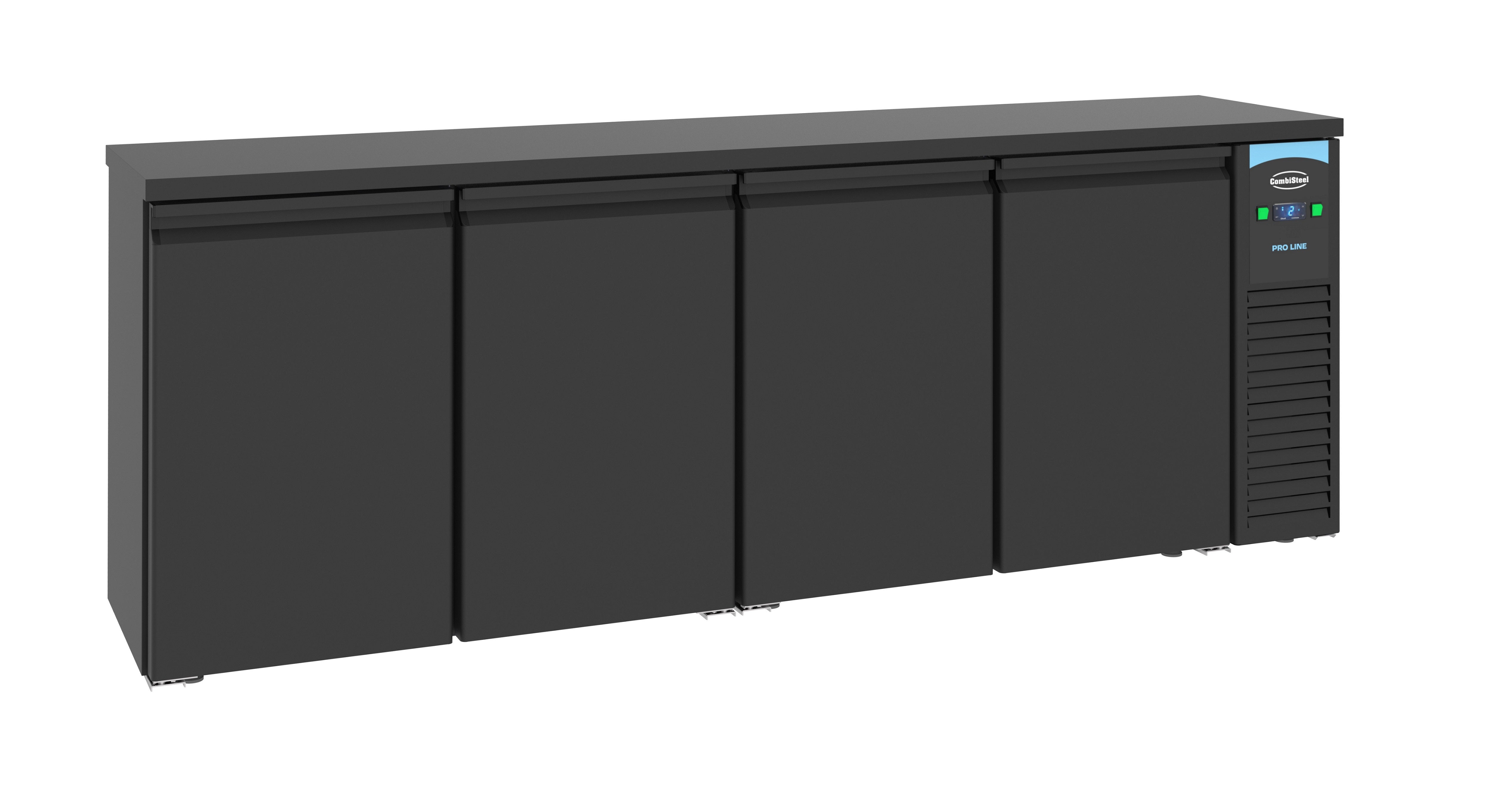 Arrière bar réfrigérée noir 4 portes *transport dur demande* — Combisteel 7489.5280