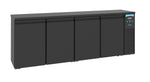 Arrière bar réfrigérée noir 4 portes *transport dur demande* — Combisteel 7489.5280