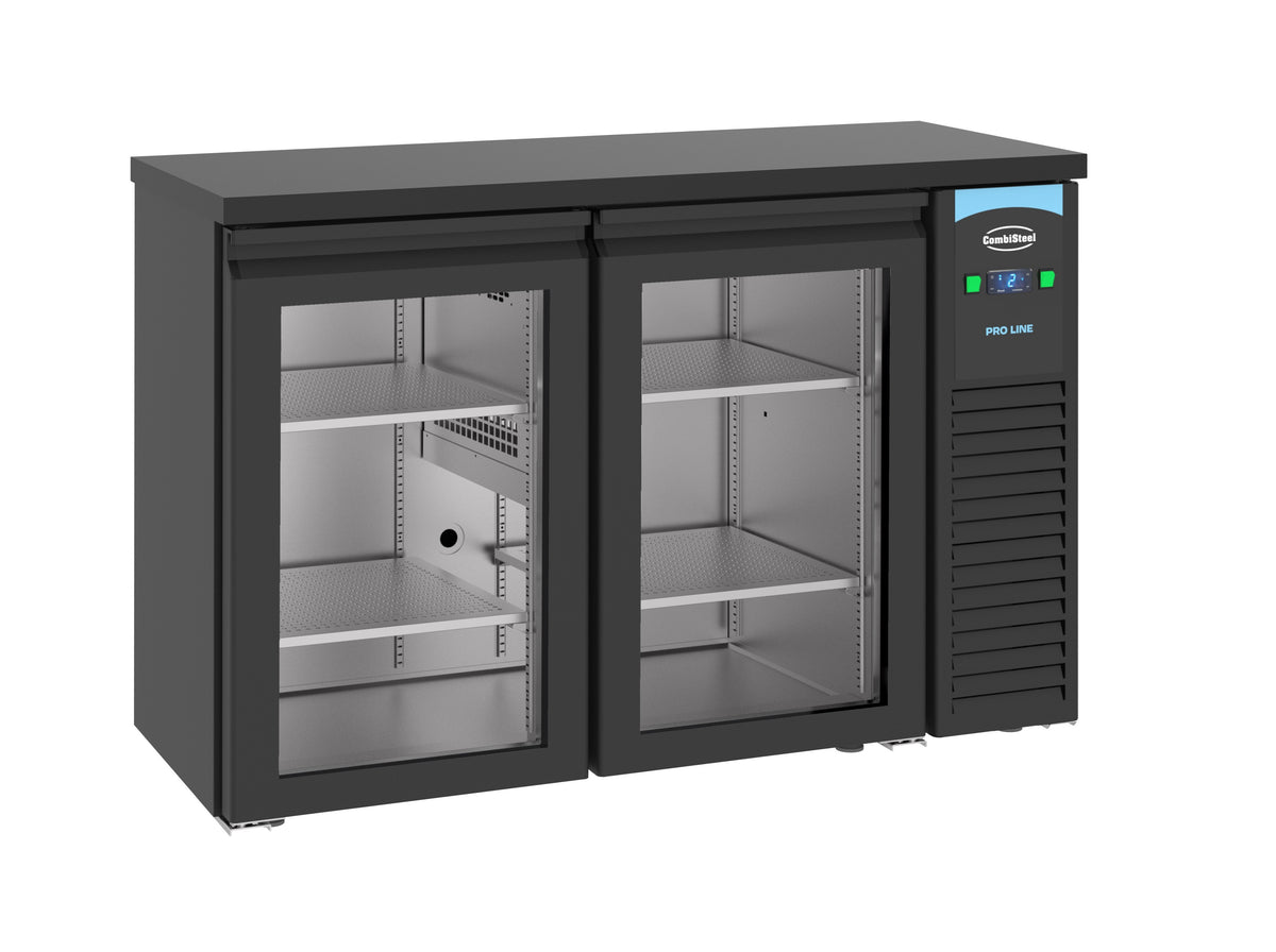 Arrière bar réfrigérée noir 2 portes en verre — Combisteel 7489.5285