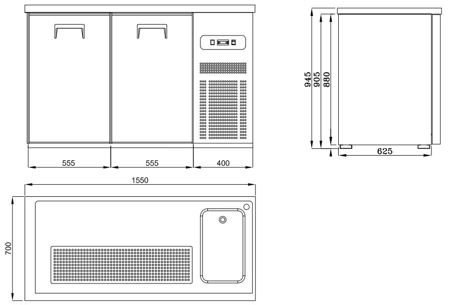 Refroidisseur de bière 2 portes 1r — Combisteel 7489.5310