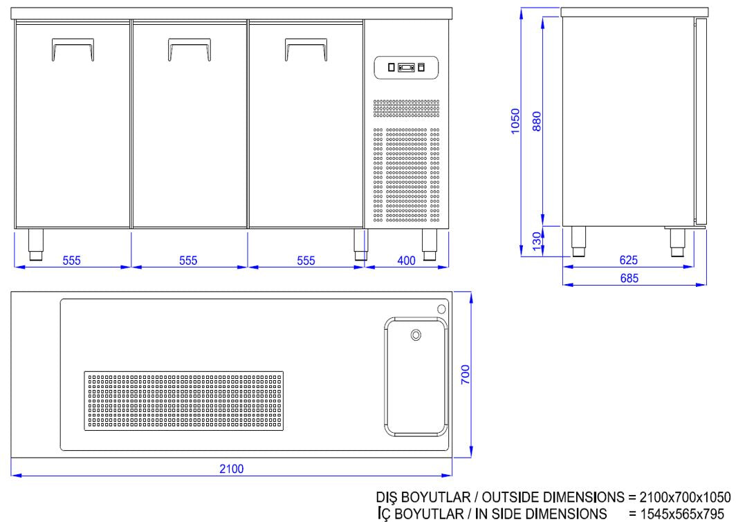 Refroidisseur de bière 3 portes 1r — Combisteel 7489.5330