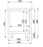 700 table réfrigérée 2 portes et 4 tiroirs monoblock Energy Line — Combisteel 7489.5370