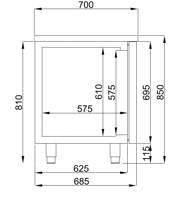 700 table réfrigérée 6 tiroirs Energy Line — Combisteel 7489.5575