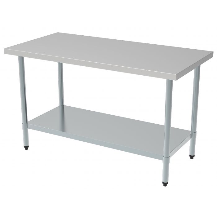 700 x700 Table de travail avec sous tablette - inox série