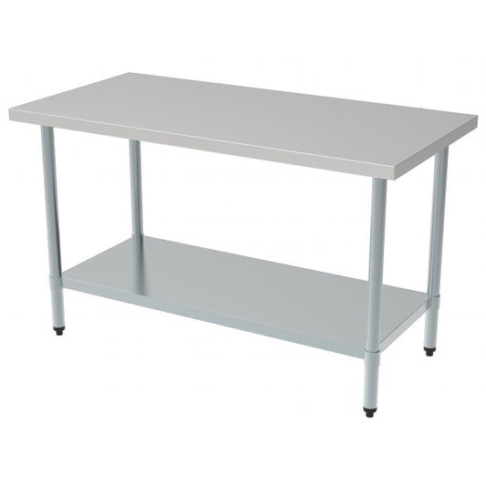 1800x600 Table de travail avec sous tablette - inox série