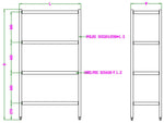 Étagères 4 levels démontable 1500 — Combisteel 7490.0250