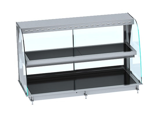Drop-in vitrine courbee chauffante avec plaque vitro ceramique noir 4/1 — Combisteel 7495.0395