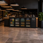 Bar réfrigéré professionnel 3 portes vitrées noir