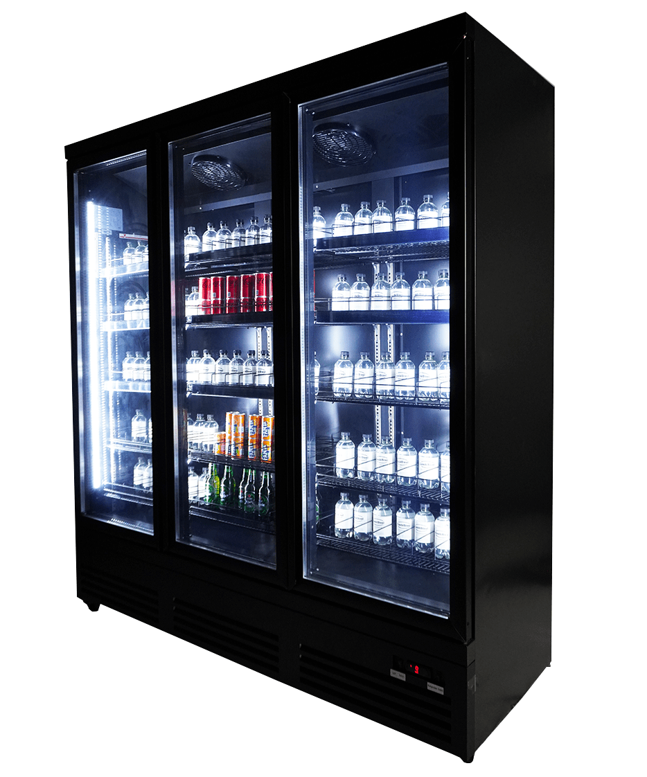Réfrigérateur 3 portes en verre noir ceb-1600r bl — Combisteel 7526.0110