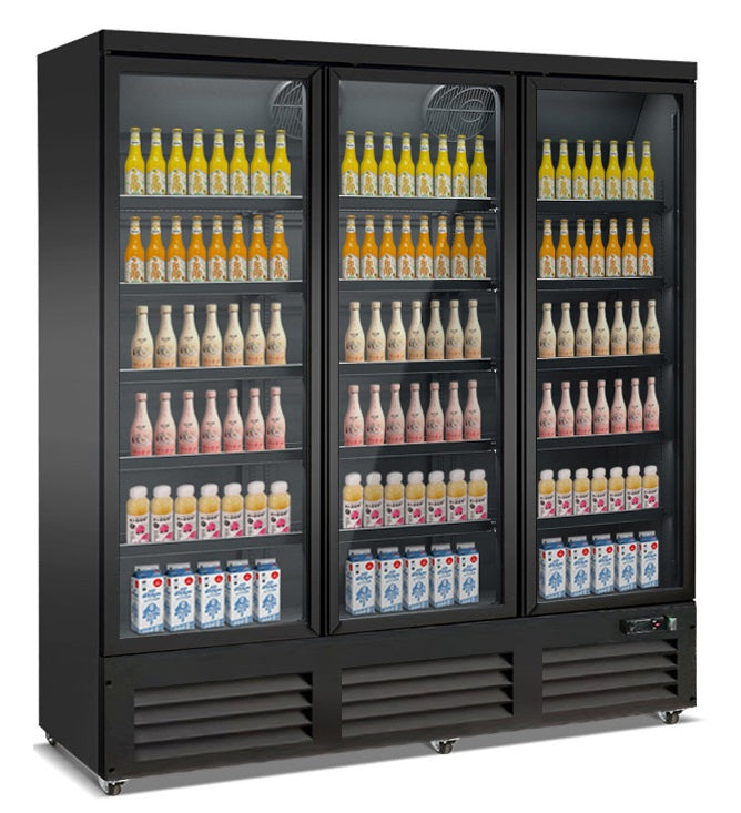 Congélateur 3 portes en verre noir ceb-1600f bl — Combisteel 7526.0130