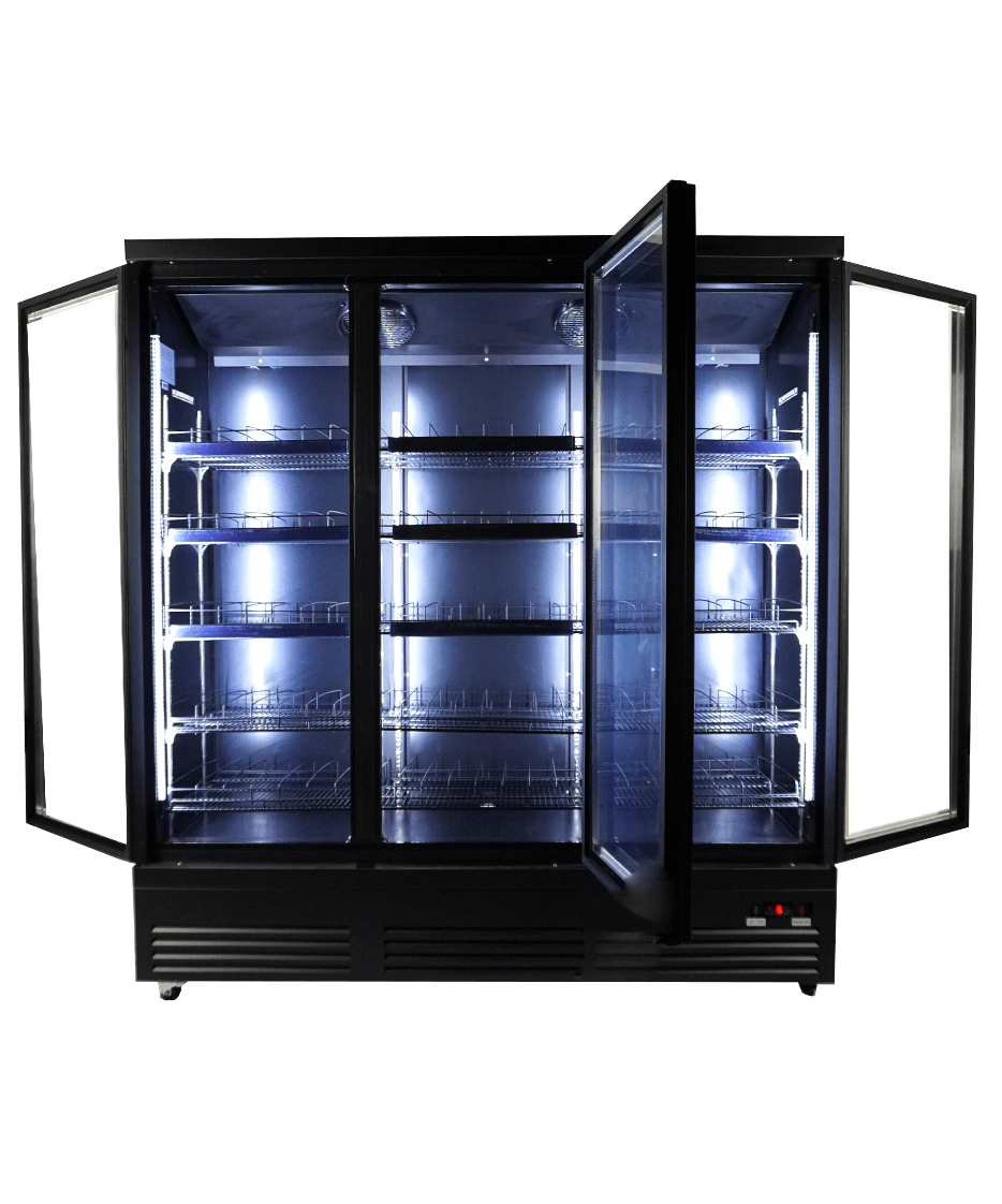 Réfrigérateur 3 portes en verre noir ceb-1600r bl — Combisteel 7526.0110