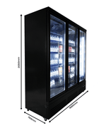 Réfrigérateur 3 portes en verre noir ceb-1600r bl — Combisteel 7526.0110