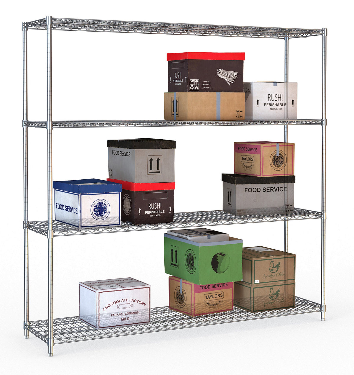 Étagères 4 levels 1800 démontable — Combisteel 7530.0020