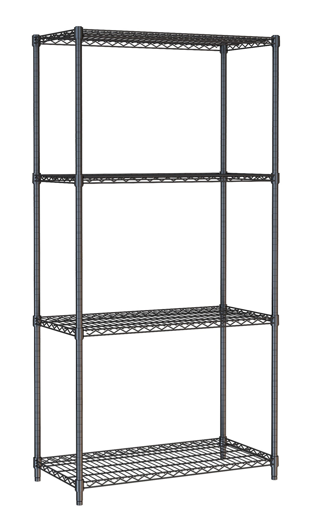 Étagères 4 levels 900 noir démontable — Combisteel 7530.0025