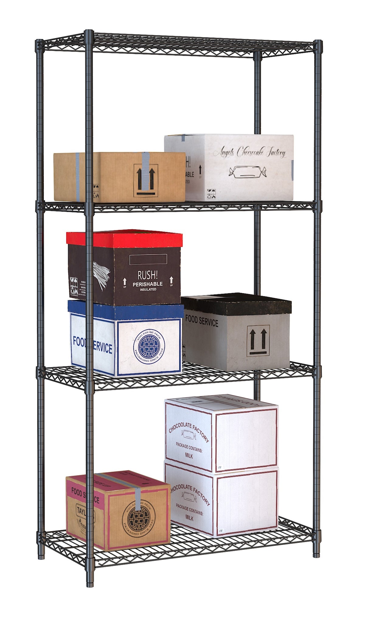 Étagères 4 levels 900 noir démontable — Combisteel 7530.0025
