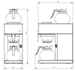Machine de café incl. 2 carafe en verre 1.8 L — Combisteel 7535.0010