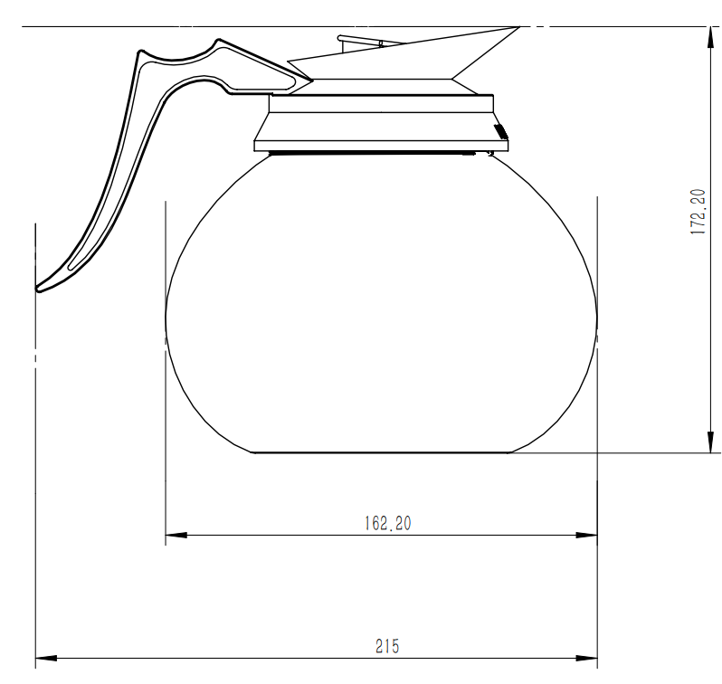 Pot à café en verre 1.8 L — Combisteel 7535.0105