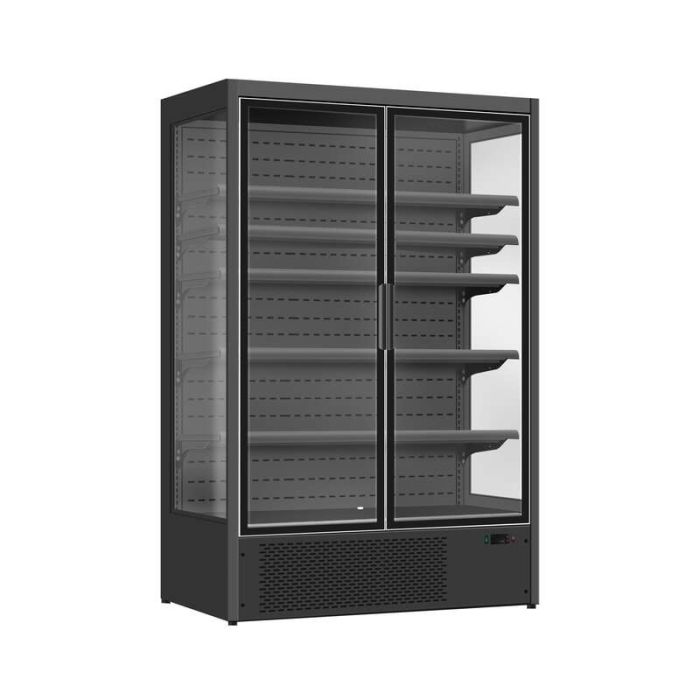 Chambre froide murale professionnelle Combisteel LUKE 1.3 avec 2 portes vitrées, refroidissement ventilé, éclairage LED et capacité de 1 400 litres pour supermarché, supérette et commerce alimentaire.