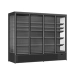 Chambre froide murale professionnelle Combisteel LUKE 2.5 avec 4 portes vitrées, refroidissement ventilé et éclairage LED pour supermarché, supérette et commerce alimentaire.