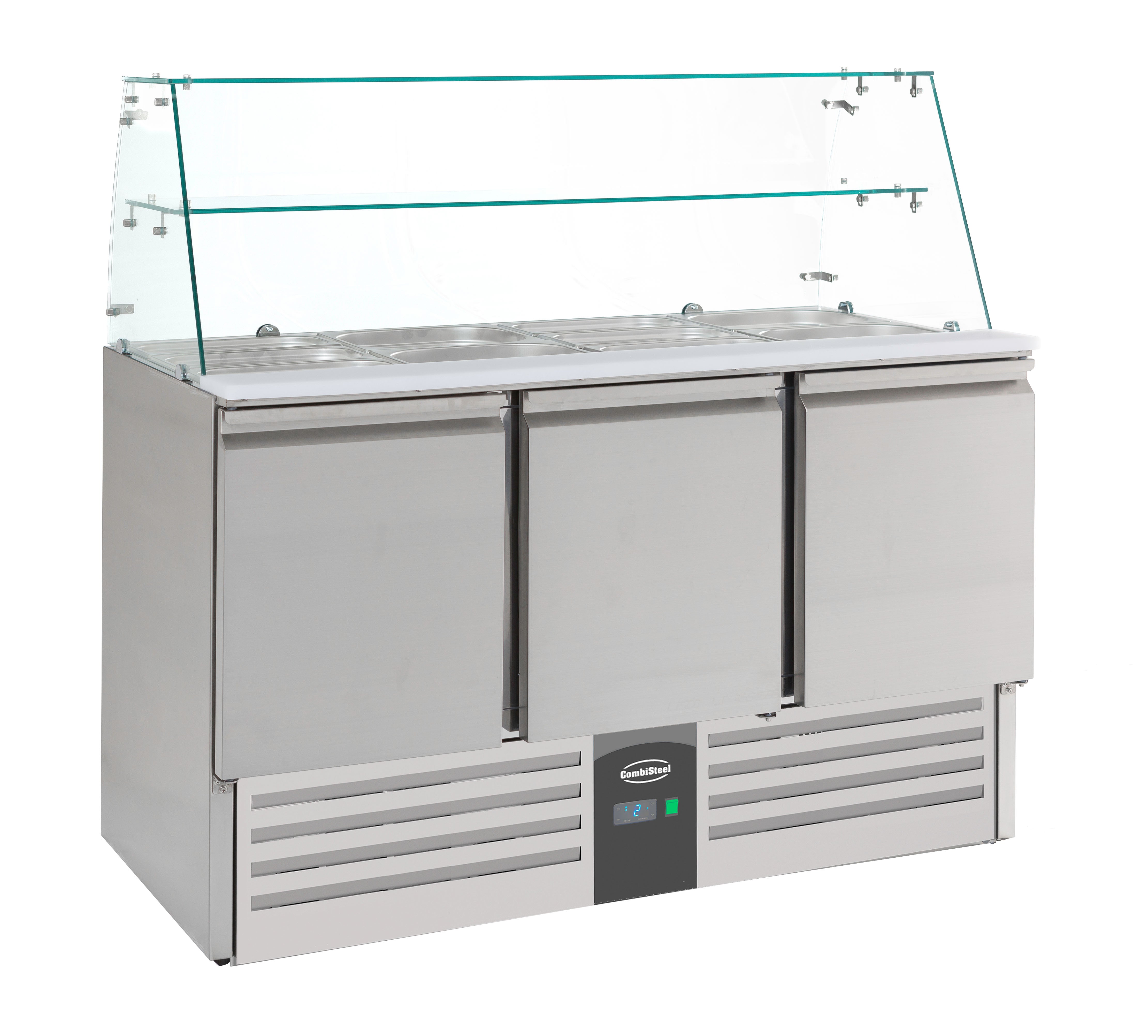 Saladette réfrigéree avec verre 3 portes — Combisteel 7950.0405