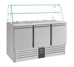 Saladette réfrigéree avec verre 3 portes — Combisteel 7950.0405