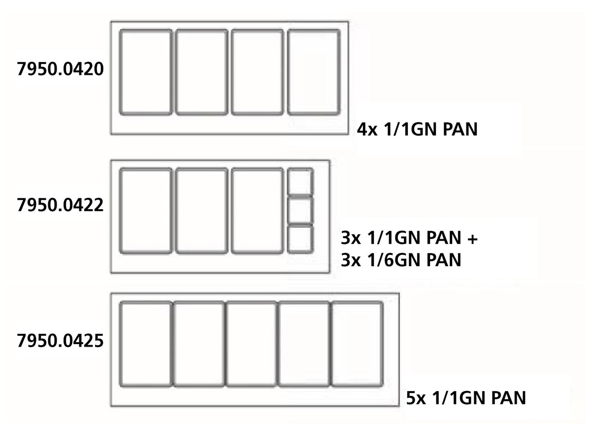 Table réfrigérée avec verre 3 portes 5x 1/1 GN récipient — Combisteel 7950.0425