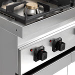 Cuisinière professionnelle à gaz 4 feux avec placard Unninox G70C20K