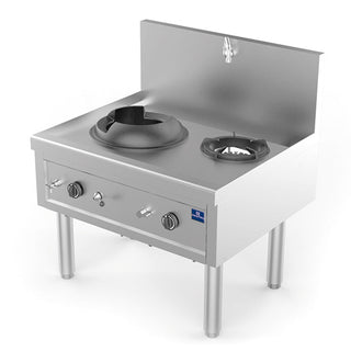 Table de cuisson wok gaz avec 1 brûleur 27,5 kW + 1 brûleur soupe 9,2 kW, 1 robinet AHA0014/U