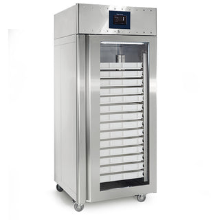 Congélateur 850 litres en inox pour pâtisserie avec porte en verre, 56x 600x400 mm, -10°/-20°C BMB0080G