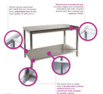 Table inox professionnelle – Fabrication belge en AISI 441 haut de gamme