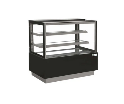 1200 Vitrine 4 faces vitrée Vitrage droit • 2 étagères EDEN50